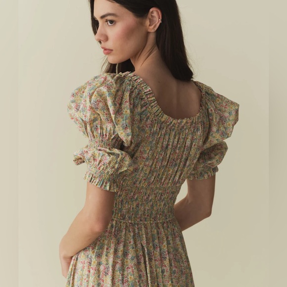 Doen ISCHIA DRESS -- CHRYSANTHEMUM SKY FLORAL - Picture 11 of 11